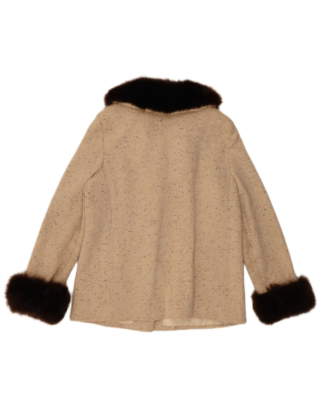 Vintage dame 5-knaps blazerjakke UK 14 Medium Beige Flecked