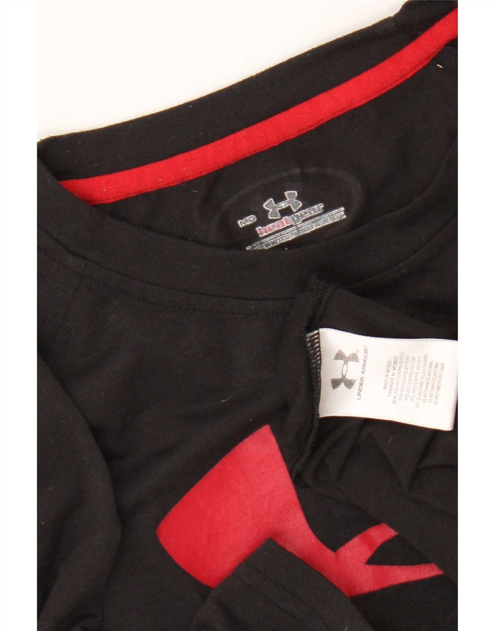 Under Armour Herre Heat Gear Grafisk T-Shirt Top Medium Sort Polyester