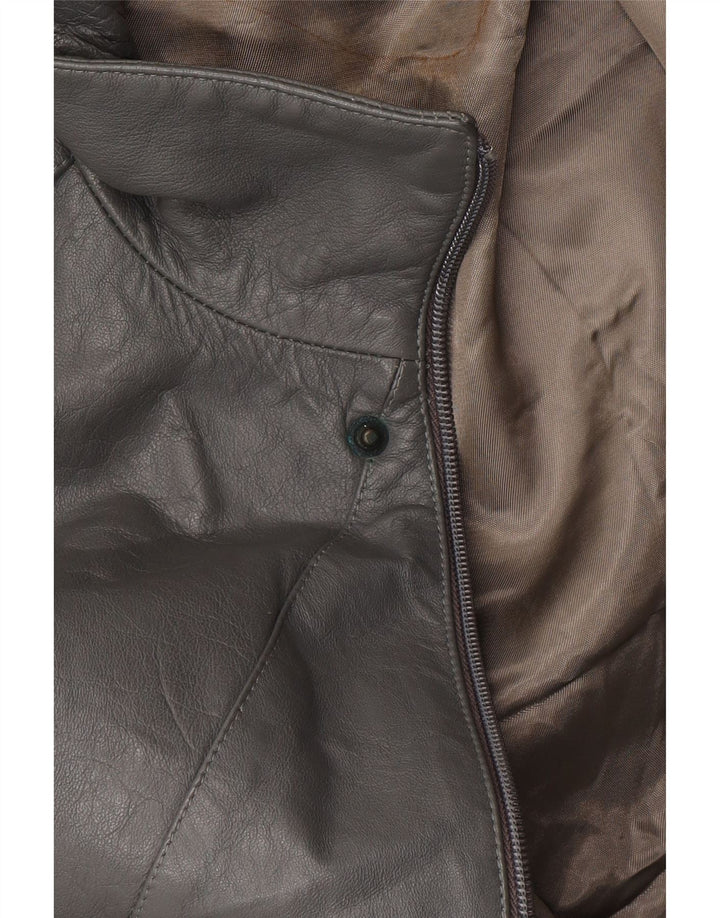 Vintage herre læderjakke IT 52 XL Grå læder
