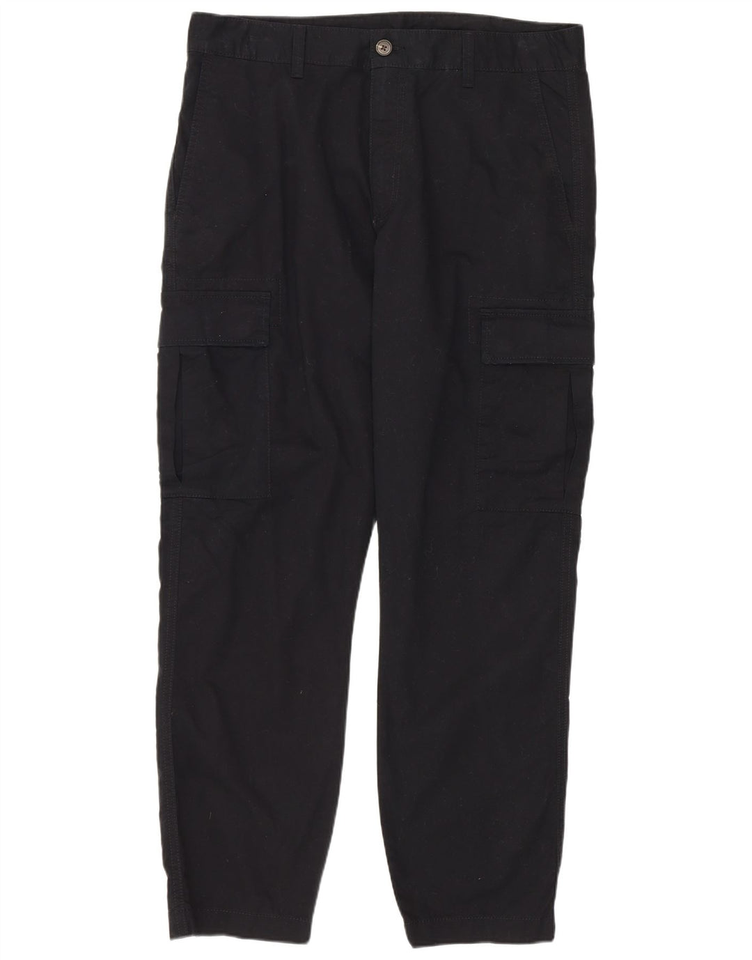 MARKS & SPENCER Straight Cargo bukser til mænd W34 L29 sort bomuld