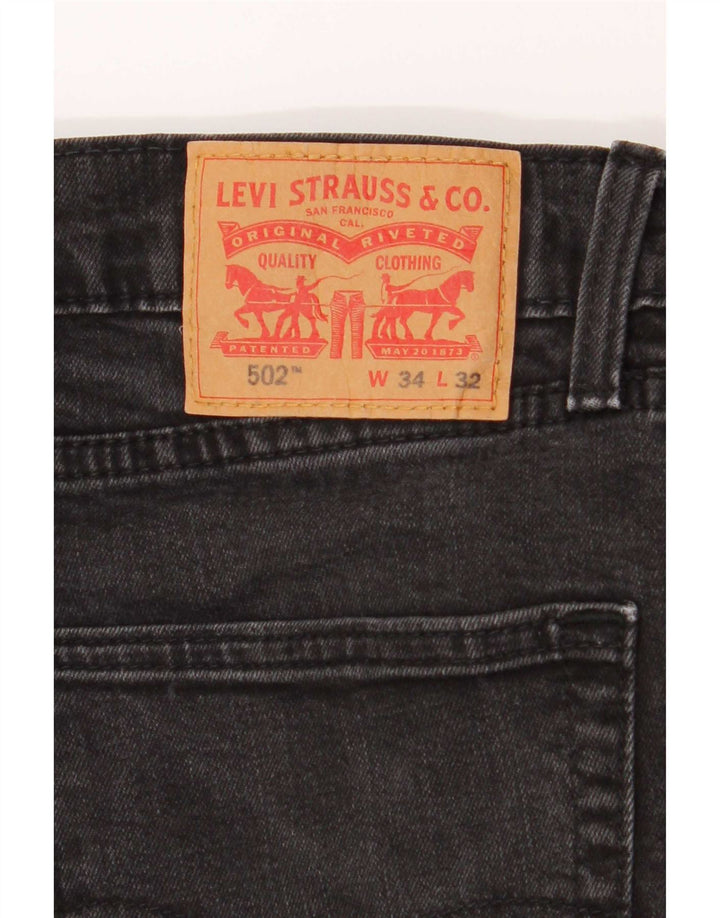 Levi's Herre 502 tilspidsede jeans W34 L29 Grå bomuld