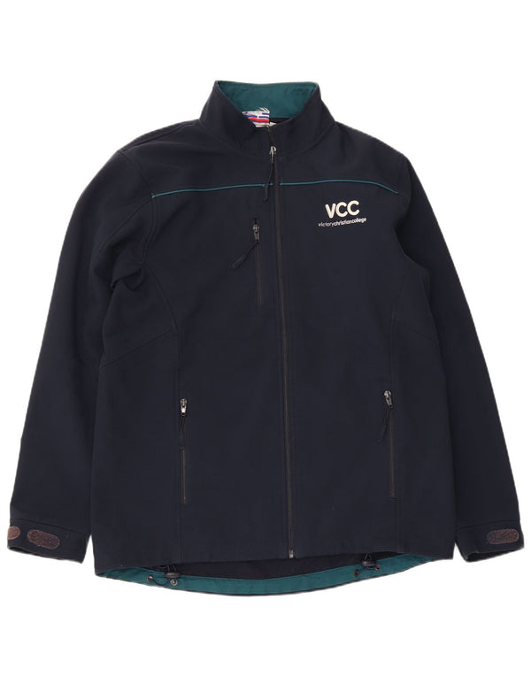 Champion Herre Graphic Windbreaker Jacket UK 38 Medium Navy Blue Polyester