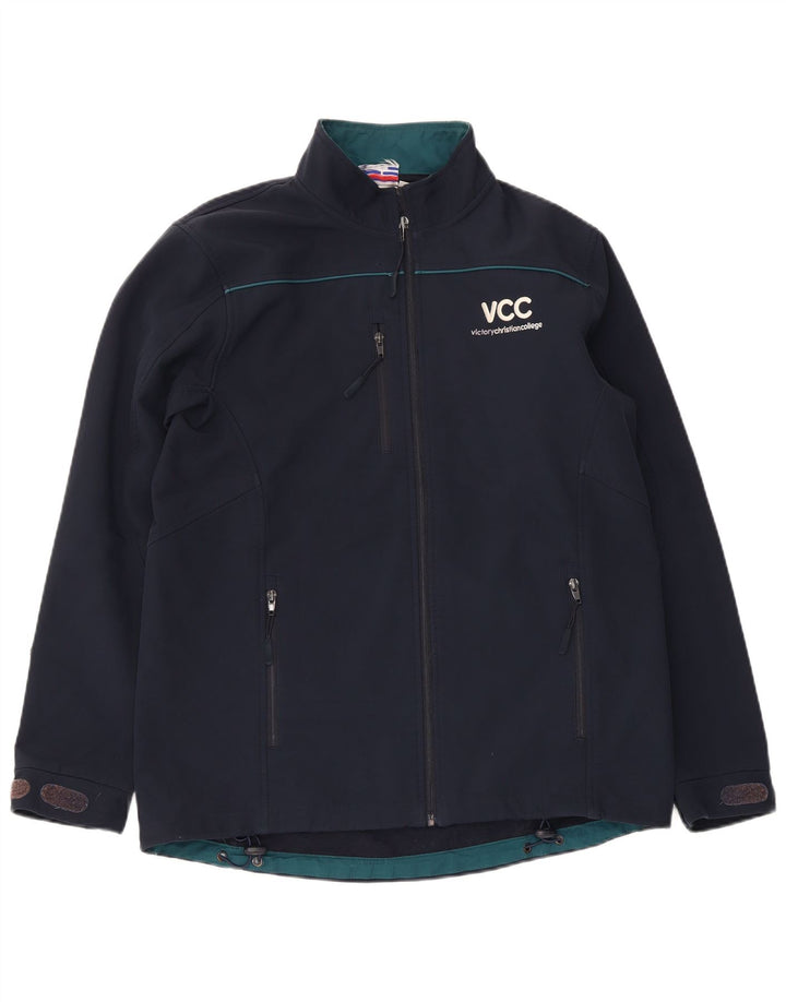 Champion Herre Graphic Windbreaker Jacket UK 38 Medium Navy Blue Polyester