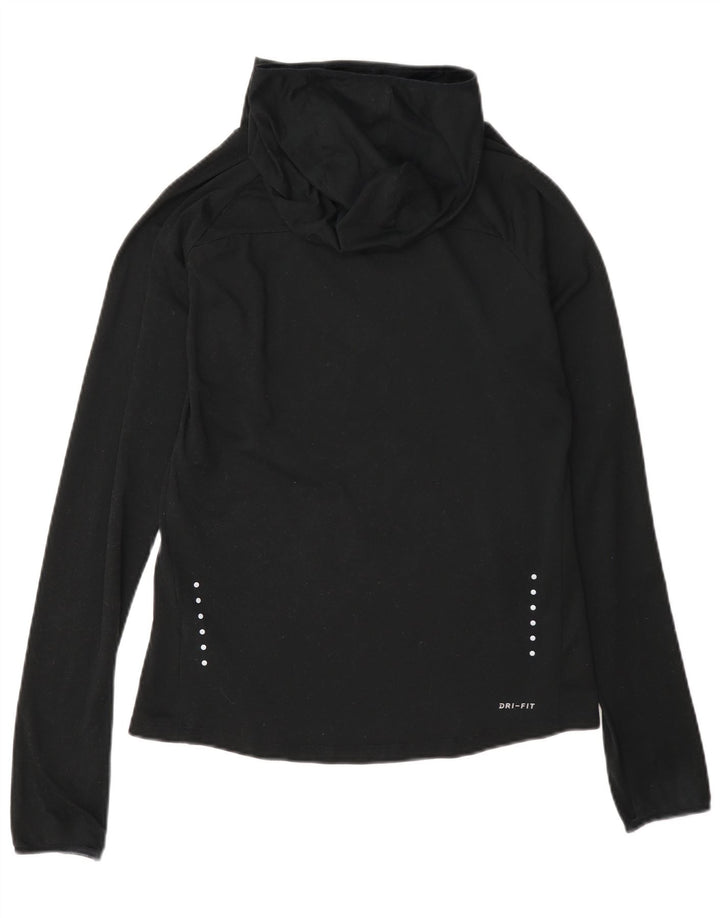 Nike Dame Dri Fit Hættetop Langærmet UK 10 Small Black Polyester