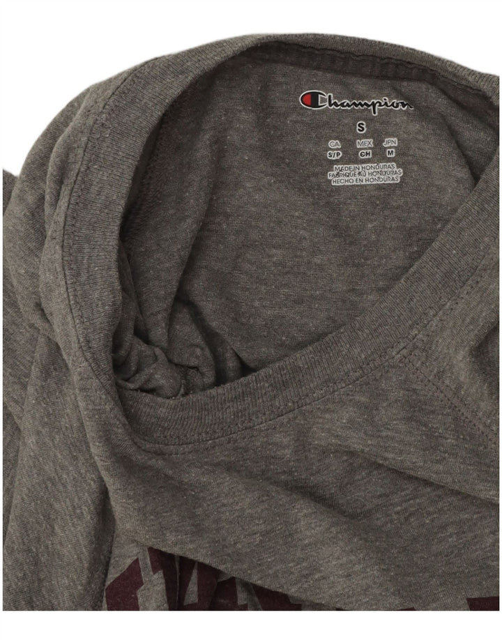 CHAMPION Herre Harvard Grafisk T-Shirt Top Medium Grå Flecked