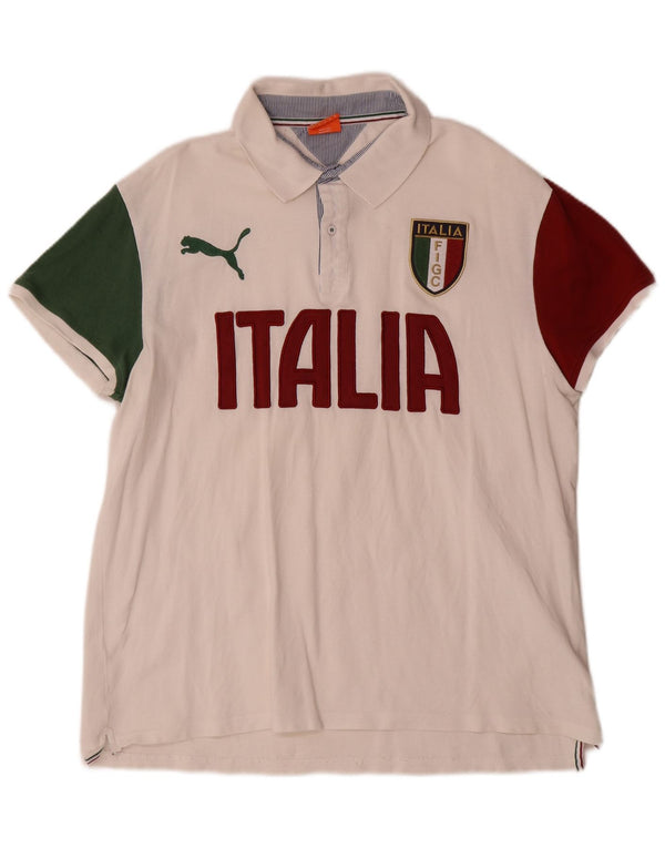 Puma Herre Italia Grafisk Polo Shirt XL Hvid Colourblock