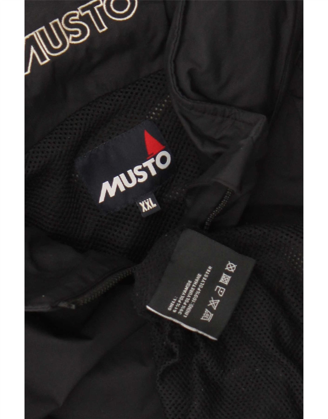 Musto Regnjakke med hætte til mænd UK 44 2XL Sort Polyamid