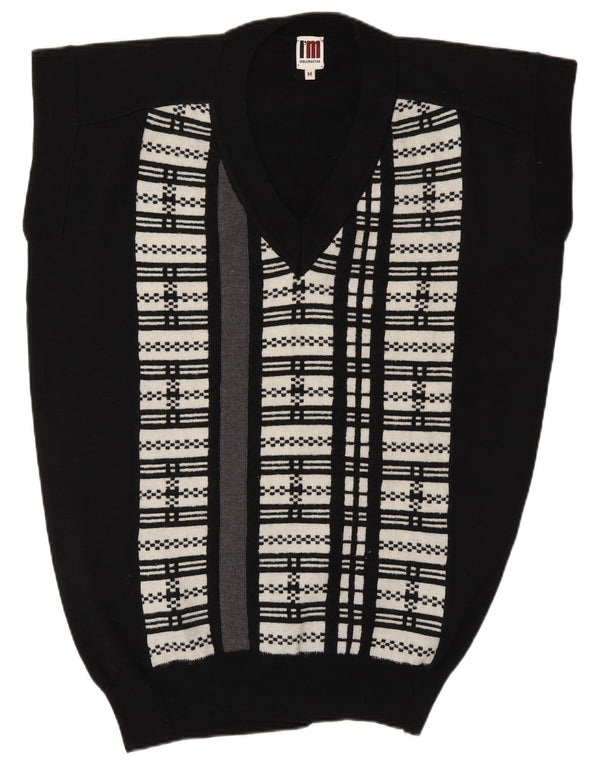 I'M ISOLA MARRAS Dame Longline Vest Tank Top UK 14 Medium Sort Stribet