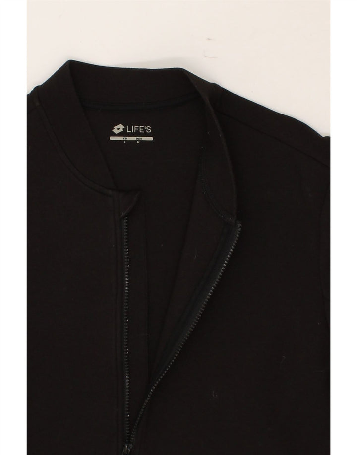 LOTTO Mens Tracksuit Top Jacket Medium Black Cotton Vintage Lotto and Second-Hand Lotto from Messina Hembry 