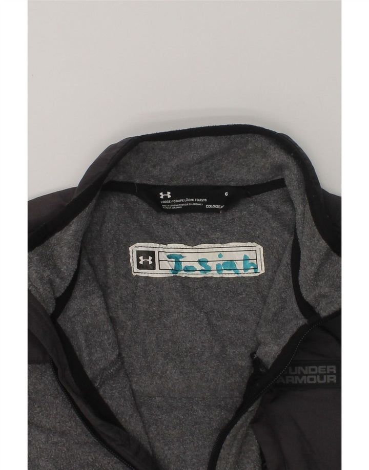 UNDER ARMOUR Boys Fleece Jacket 5-6 Years Grey Colourblock Polyester | Vintage Under Armour | Thrift | Second-Hand Under Armour | Used Clothing | Messina Hembry 