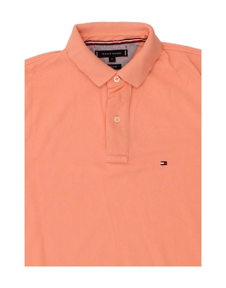 TOMMY HILFIGER Mens Regular Fit Polo Shirt Medium Orange Cotton Vintage Tommy Hilfiger and Second-Hand Tommy Hilfiger from Messina Hembry 