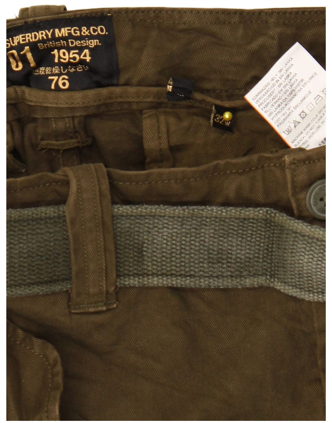 Superdry Herre Cargo Shorts W32 Medium Khaki Bomuld