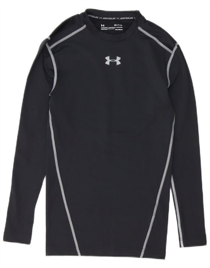Under Armour Herre Cold Gear Grafisk Top Langærmet Lille Sort Polyester