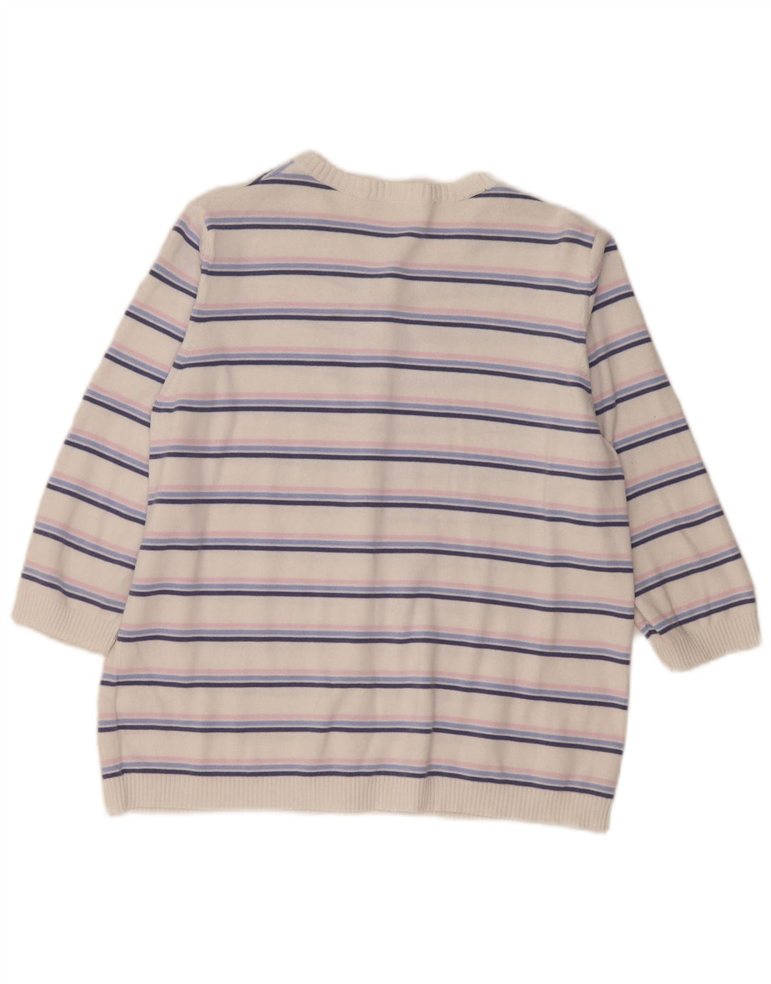 Marks & Spencer Dame Cardigan Sweater UK 16 Stor Hvidstribet