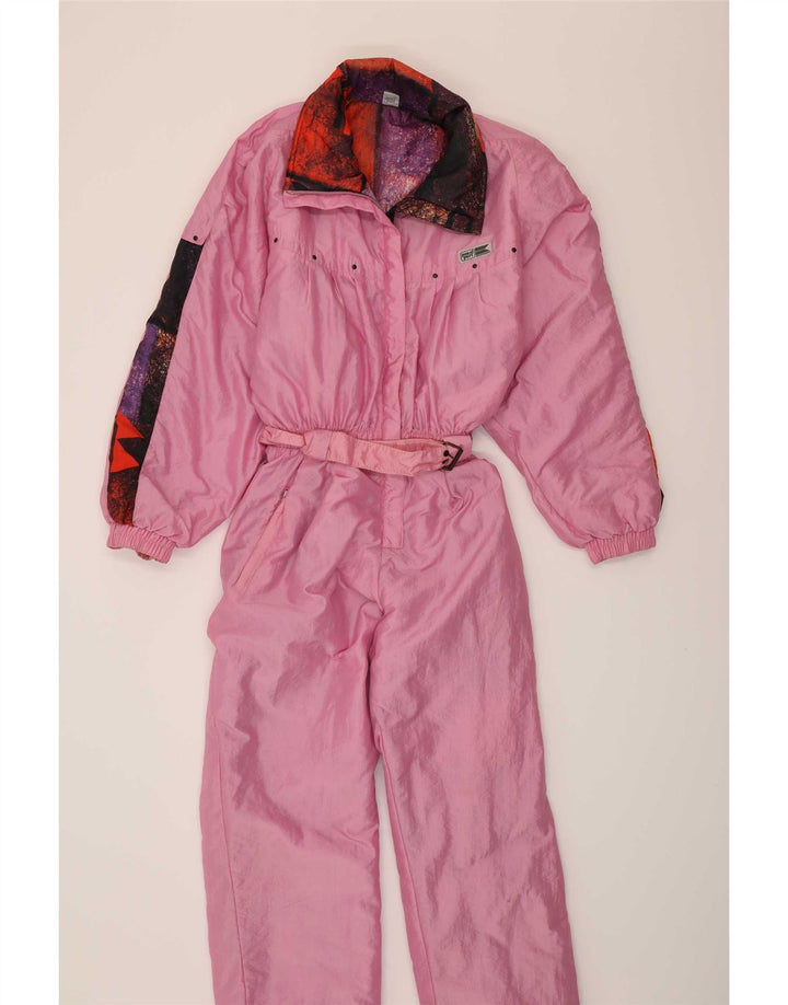 Vintage Dame Vendbar Ski Jumpsuit IT 42 Medium Flerfarvet Geometrisk