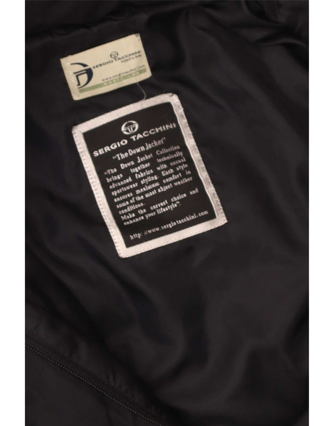Sergio Tacchini Dame Hætte Polstret Frakke UK 16 Large Black