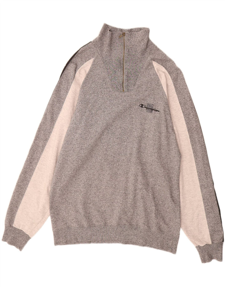 CHAMPION Sweatshirt med lynlås til mænd, stor grå farveblok
