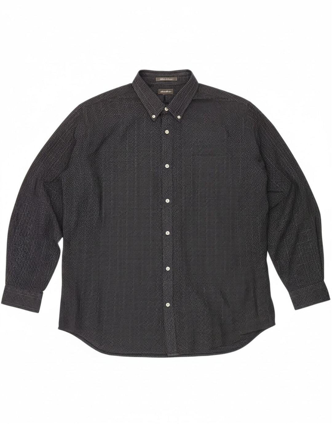 EDDIE BAUER Mens Relaxed Fit Shirt 2XL Navy Blue Check Cotton Vintage Eddie Bauer and Second-Hand Eddie Bauer from Messina Hembry 