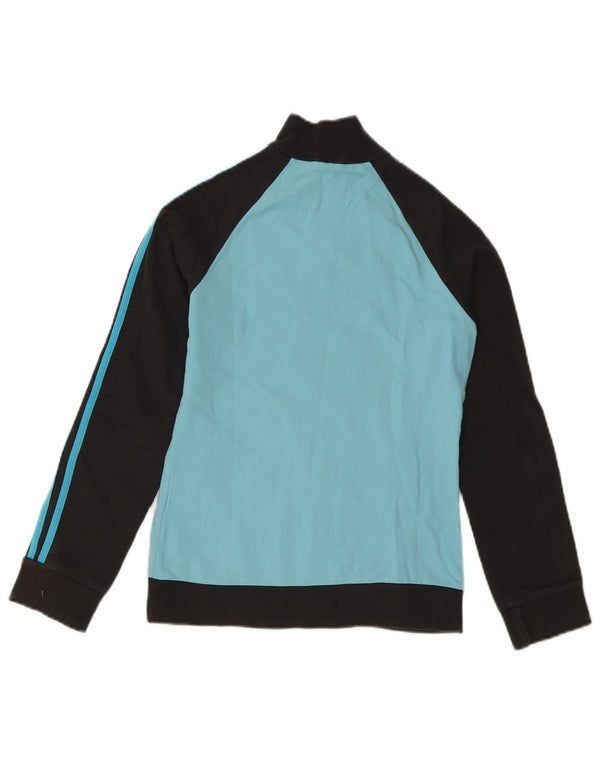 Adidas Womens Tracksuit Top Jacket UK 10 Small Blue Colourblock Cotton