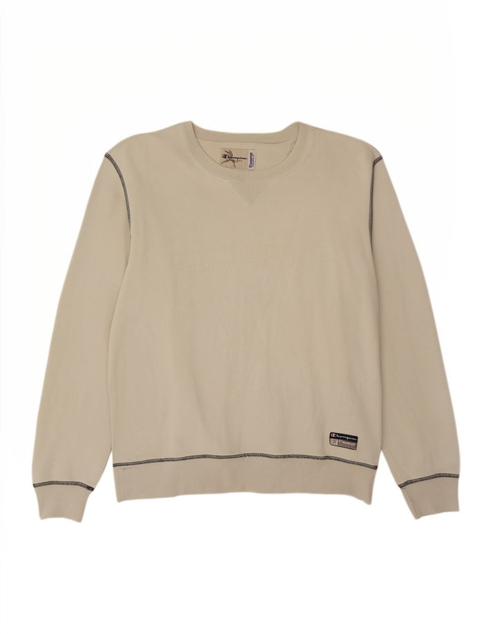 Champion Herre Sweatshirt Jumper Medium Hvid Bomuld