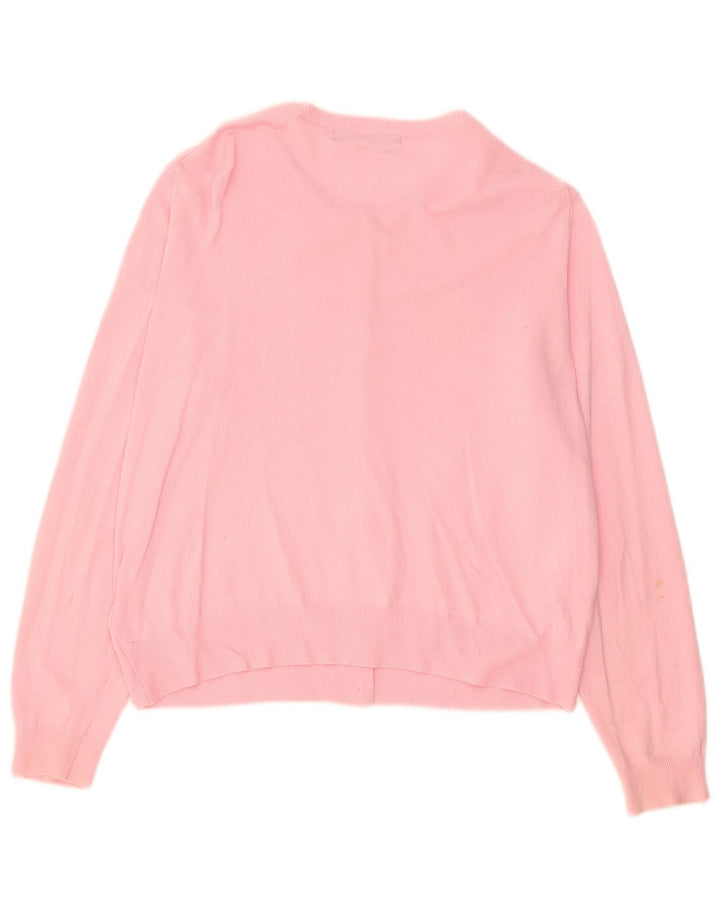 Marks & Spencer Dame Cardigan Sweater UK 14 Large Pink Viscose