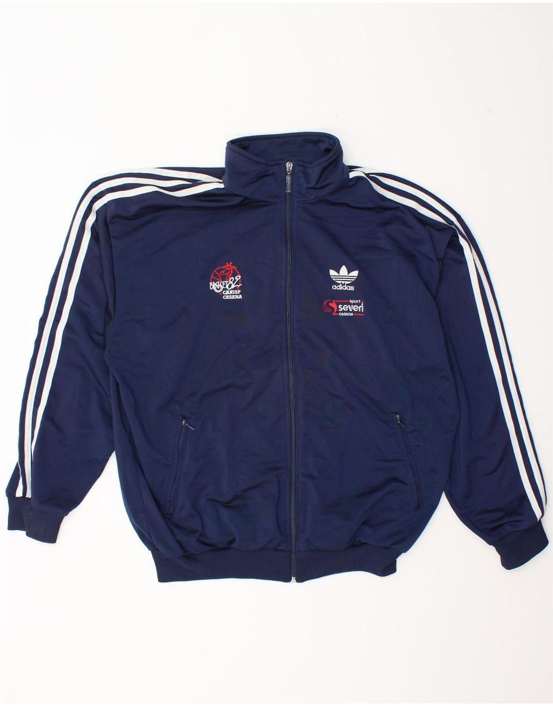 Adidas Herre grafisk træningsdragt Topjakke UK 38/40 Medium Navy Blue