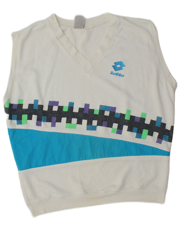 Lotto Herre Ærmeløs Sweatshirt Jumper XL Hvid Colourblock