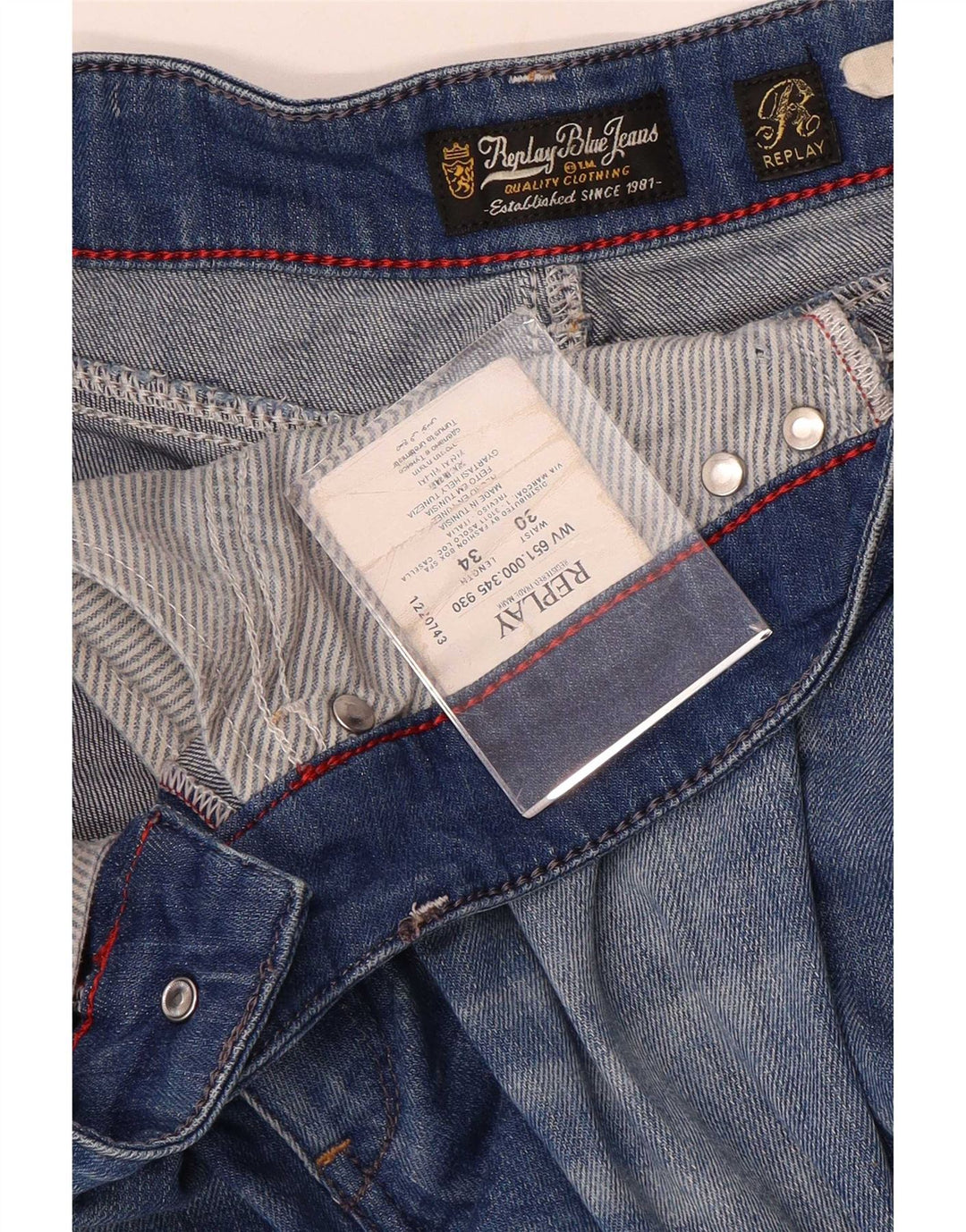 Replay Dame Slim Jeans W30 L34 Blå Bomuld