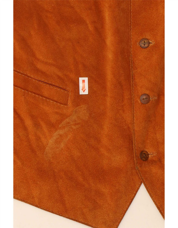 Vintage herre ruskind vest lille brun