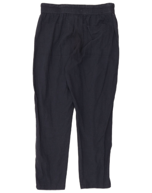 Zara Straight Cropped Bukser Small W27 L26 Navy Blue