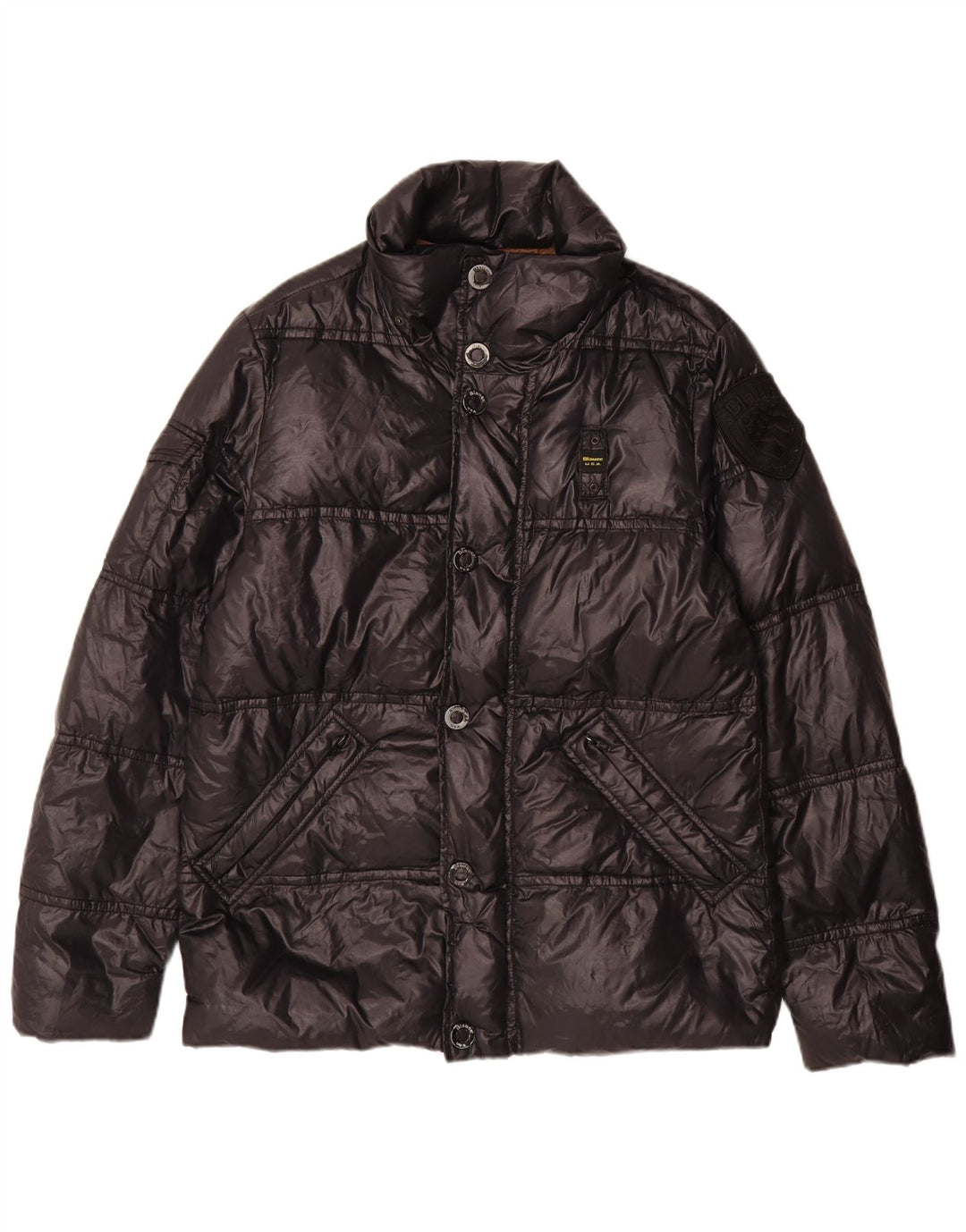 Blauer Polstret Herrejakke UK 38 Medium Sort Polyamid