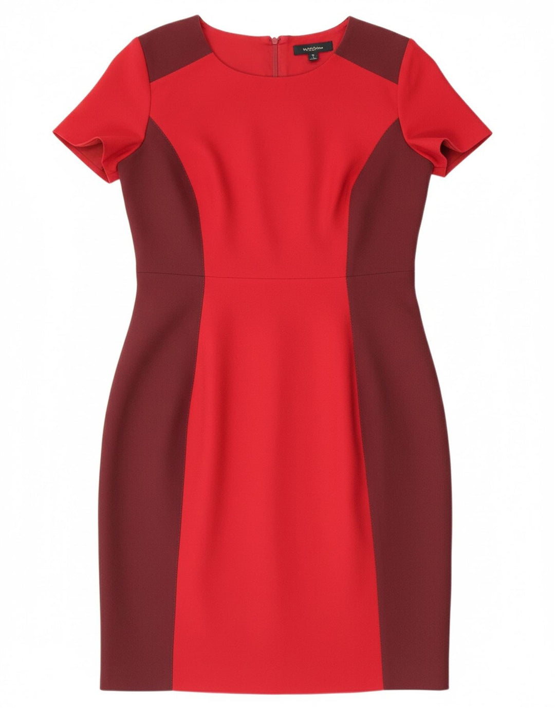 KAREN MILLEN Womens Sheath Dress UK 16 Large Red Colourblock Polyester