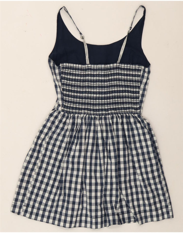 Superdry Womens Sundress UK 10 Small Navy Blue Gingham Cotton