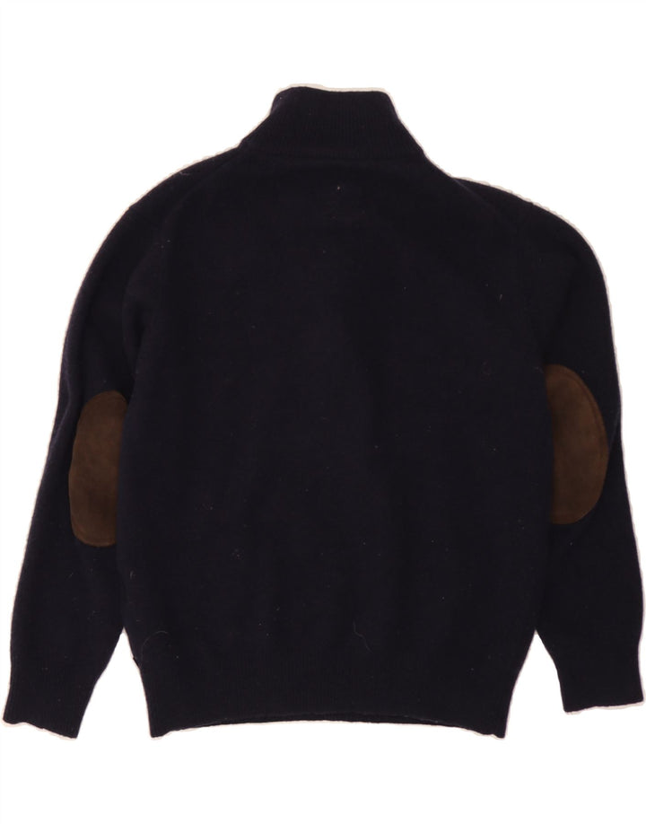 GANT Womens Button Neck Jumper Sweater UK 16 Large Navy Blue Lambswool Vintage Gant and Second-Hand Gant from Messina Hembry 