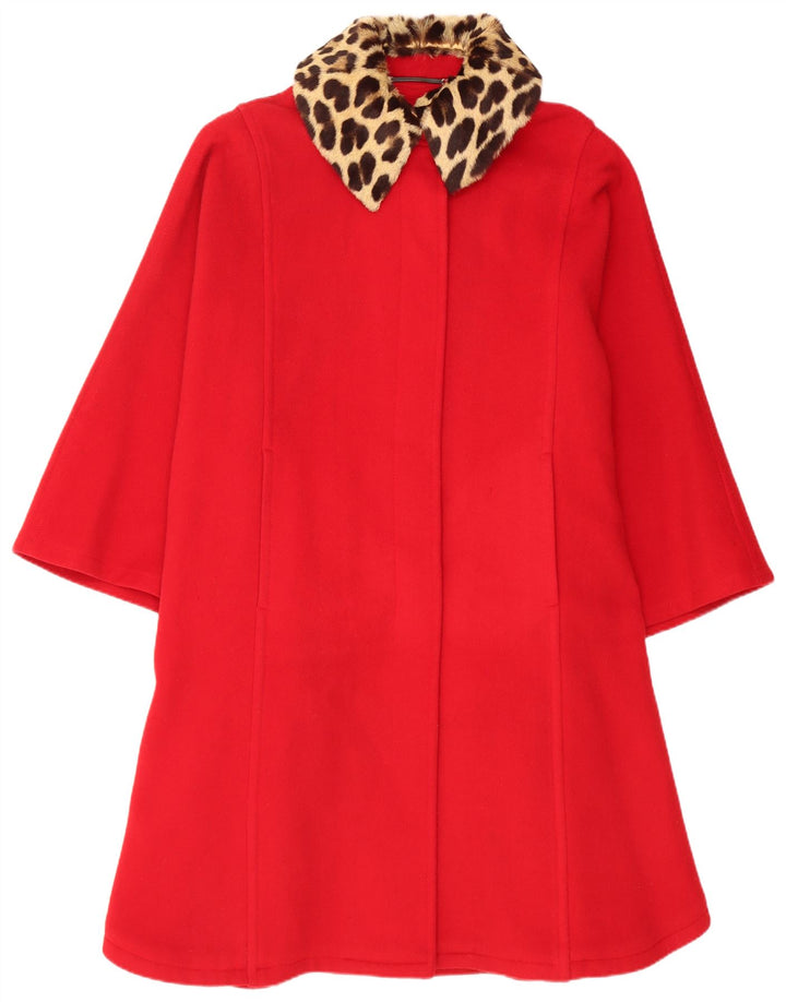 Salko Dame Loose Fit Overfrakke UK 16 Large Red Virgin Wool