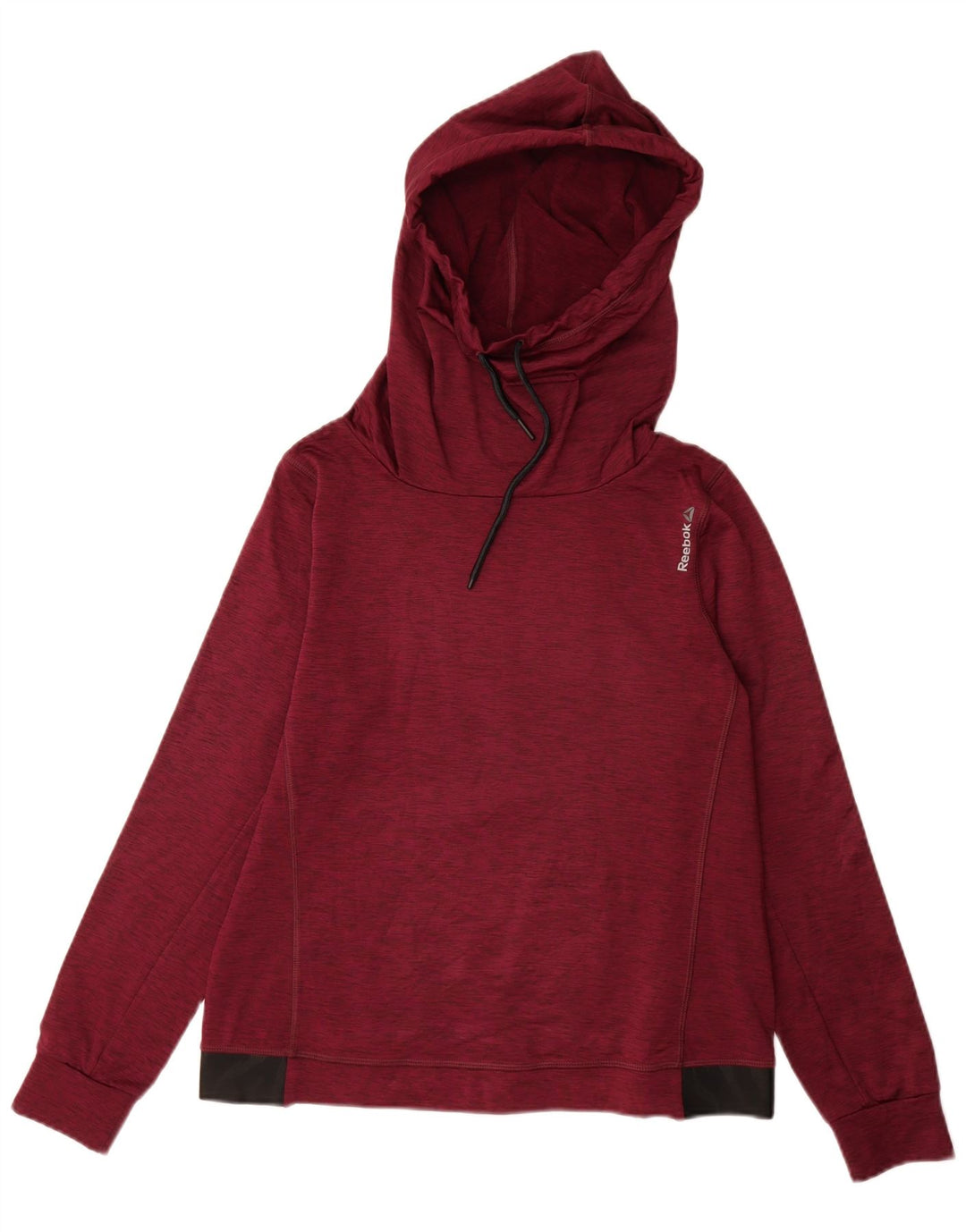 REEBOK hættetrøje til kvinder UK 12/14 Medium Maroon Flecked Polyester