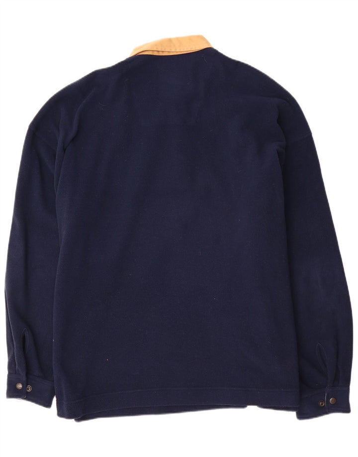 Tænk Pink Herre Polo Neck Fleece Jumper XL Navy Blue Polyester