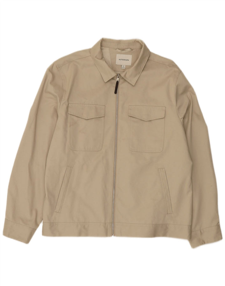 Marks & Spencer Herre Autograph Utility Jacket UK 44 2XL Beige Bomuld