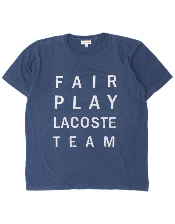 Lacoste drenge grafisk t-shirt top 15-16 år marineblå bomuld