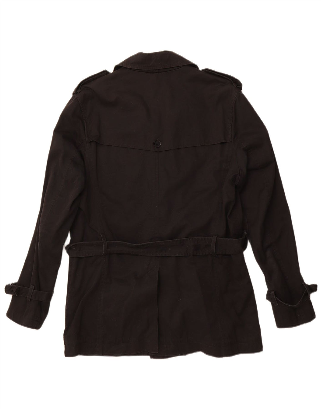 Moschino Herre Pea Coat UK 42 XL Sort Bomuld