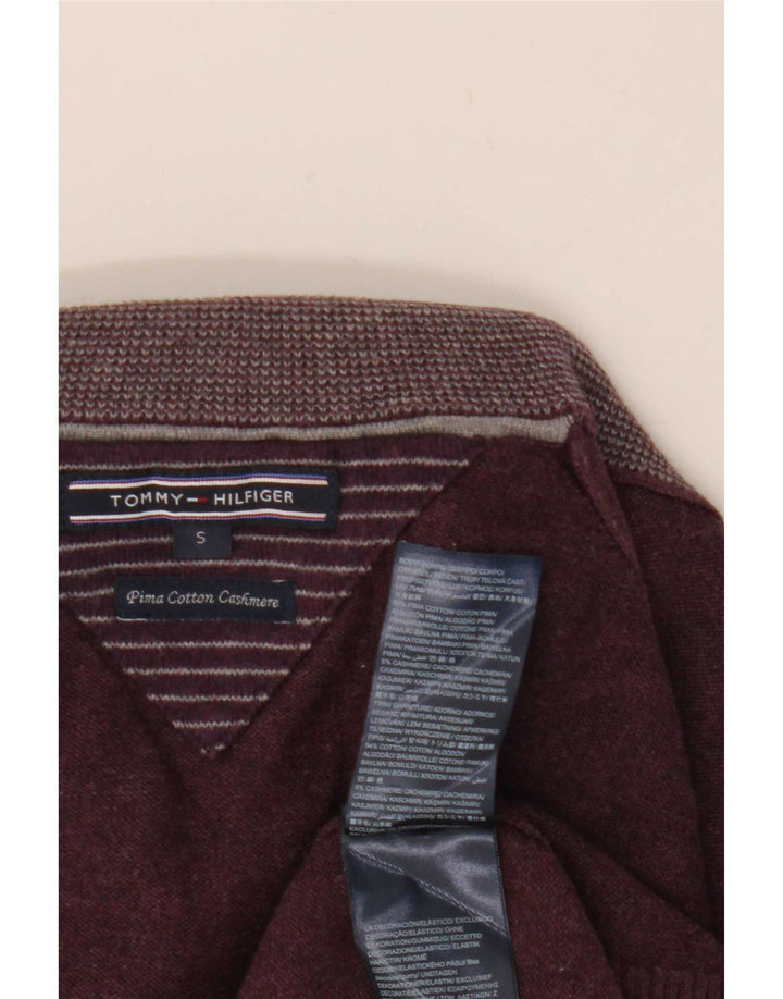Tommy Hilfiger Herre Button Neck Jumper Sweater Lille Bourgogne Bomuld