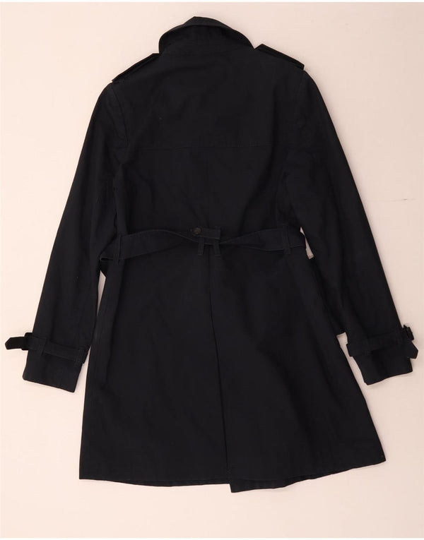 Jack Wills Dame Trench Coat UK 12 Mellem marineblå bomuld