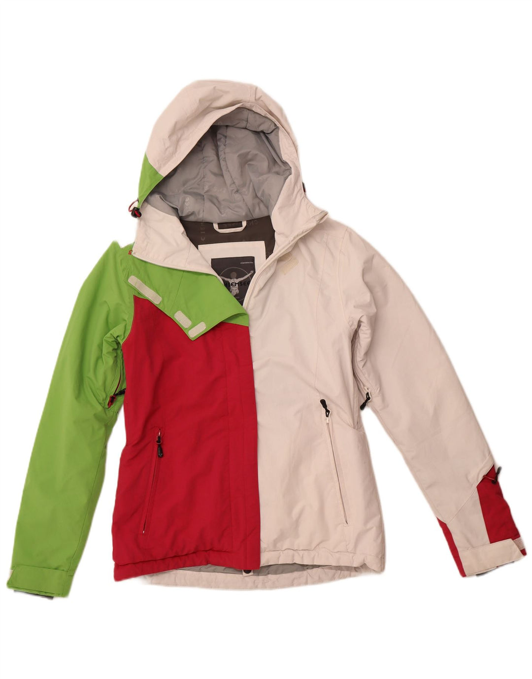 CHIEMSEE Vindjakke med hætte til kvinder UK 6 XS Hvid Colourblock