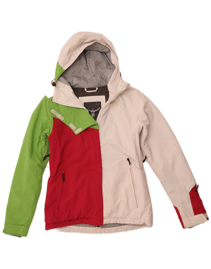 CHIEMSEE Vindjakke med hætte til kvinder UK 6 XS Hvid Colourblock