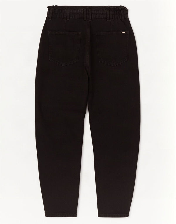 Zara Womens High Waist Cropped Jeans EU 38 Small W28 L25 Black Bomuld