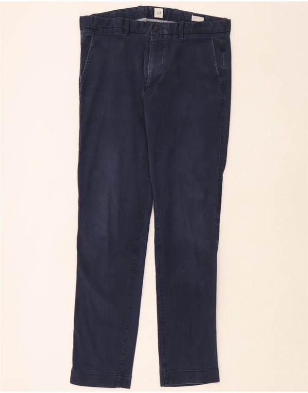 Gap Herre Slim Chino Bukser W34 L34 Marineblå Bomuld