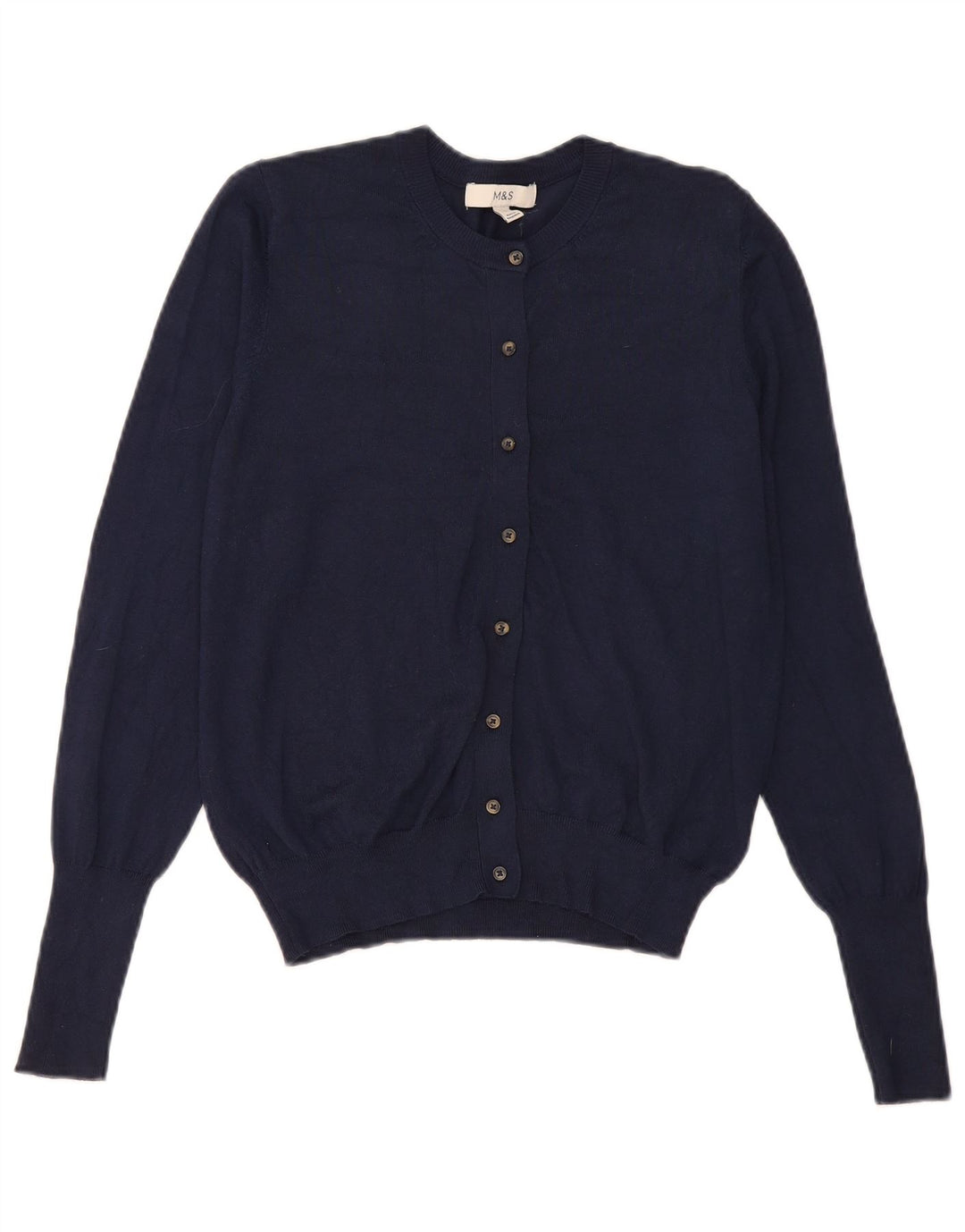 Marks & Spencer Dame Cardigan Sweater UK 12 Medium Navy Blue Viscose