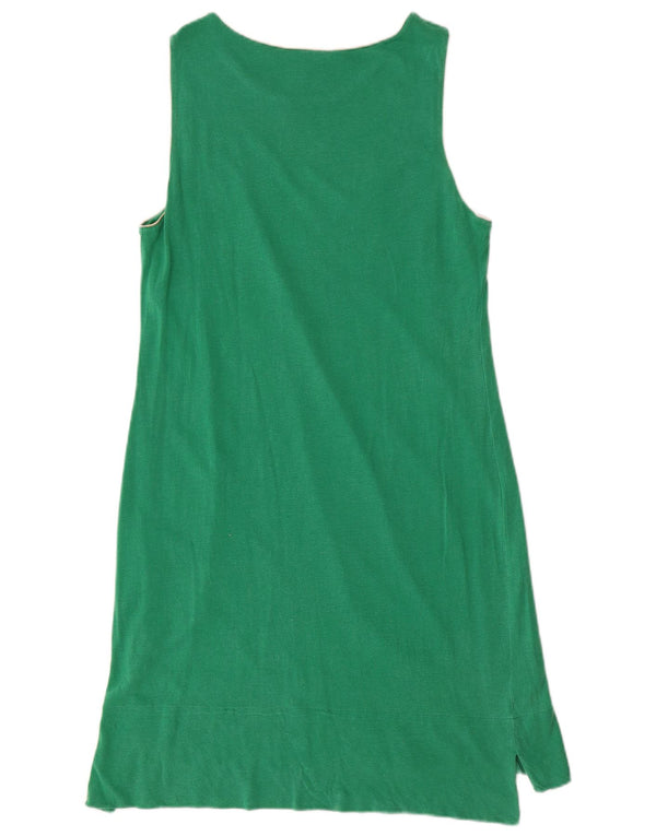 MASSIMO DUTTI Dame Ærmeløs T-Shirt Dress UK 12 Medium Green