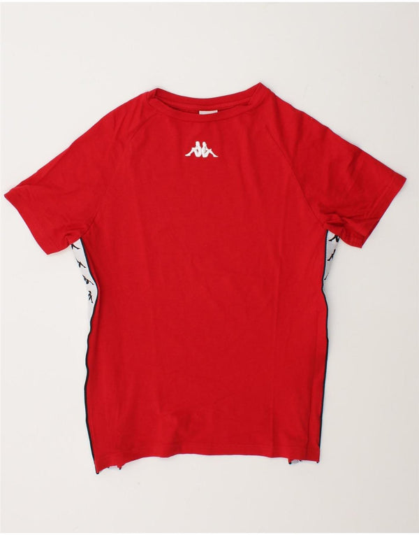 Kappa Grafisk T-Shirt Top UK 6 XS Rød Colourblock