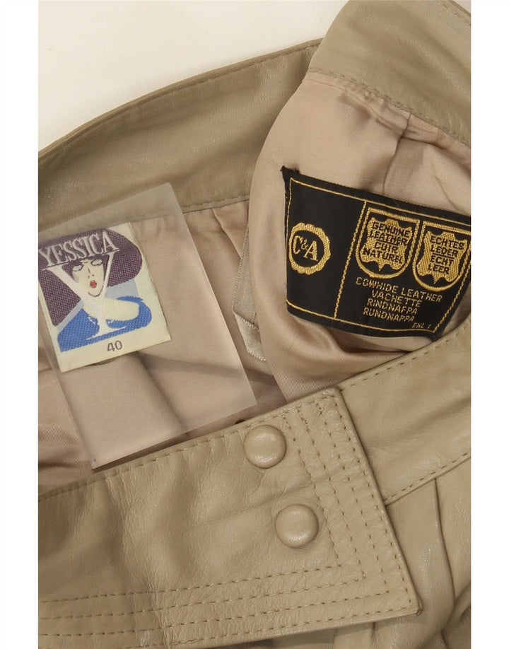 C&A koniske læderbukser til kvinder EU 40 Medium W28 L32 Beige læder